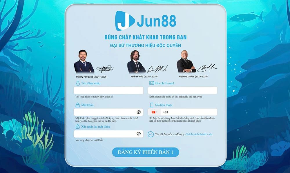 man hinh Dang ky tai khoan jun888 don gian